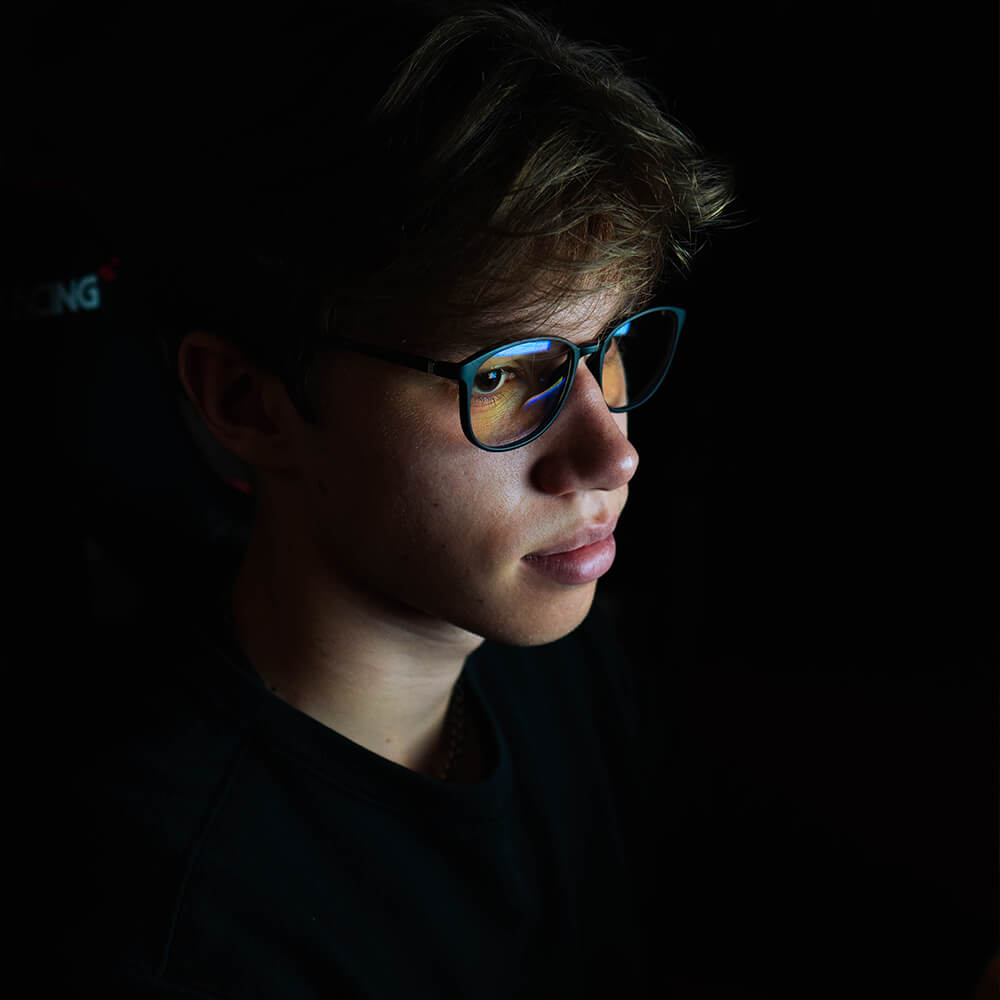 Progress blue light brille Sort
