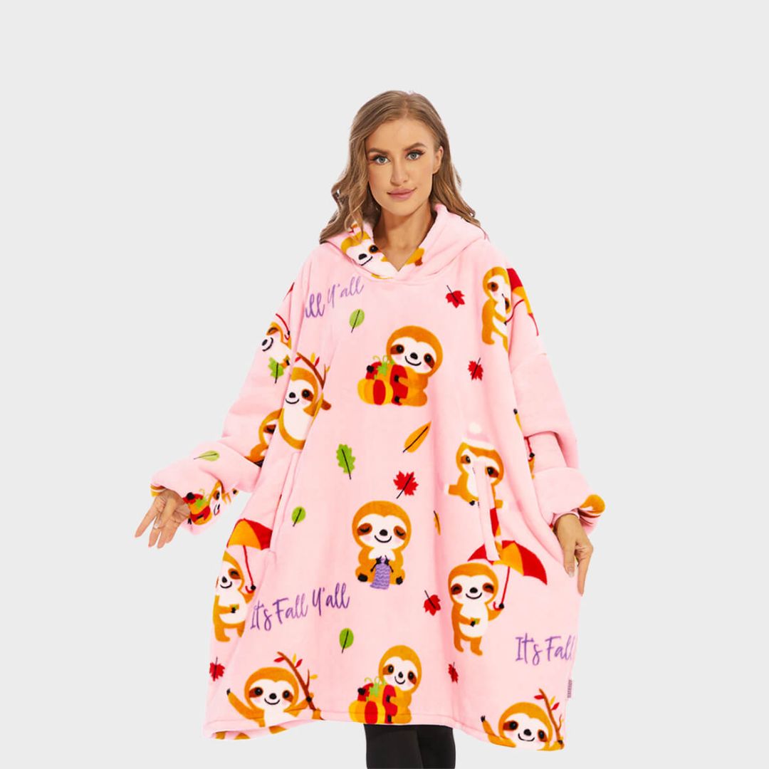 Super Sover Oversized Hoodie-tæppe Dovendyr