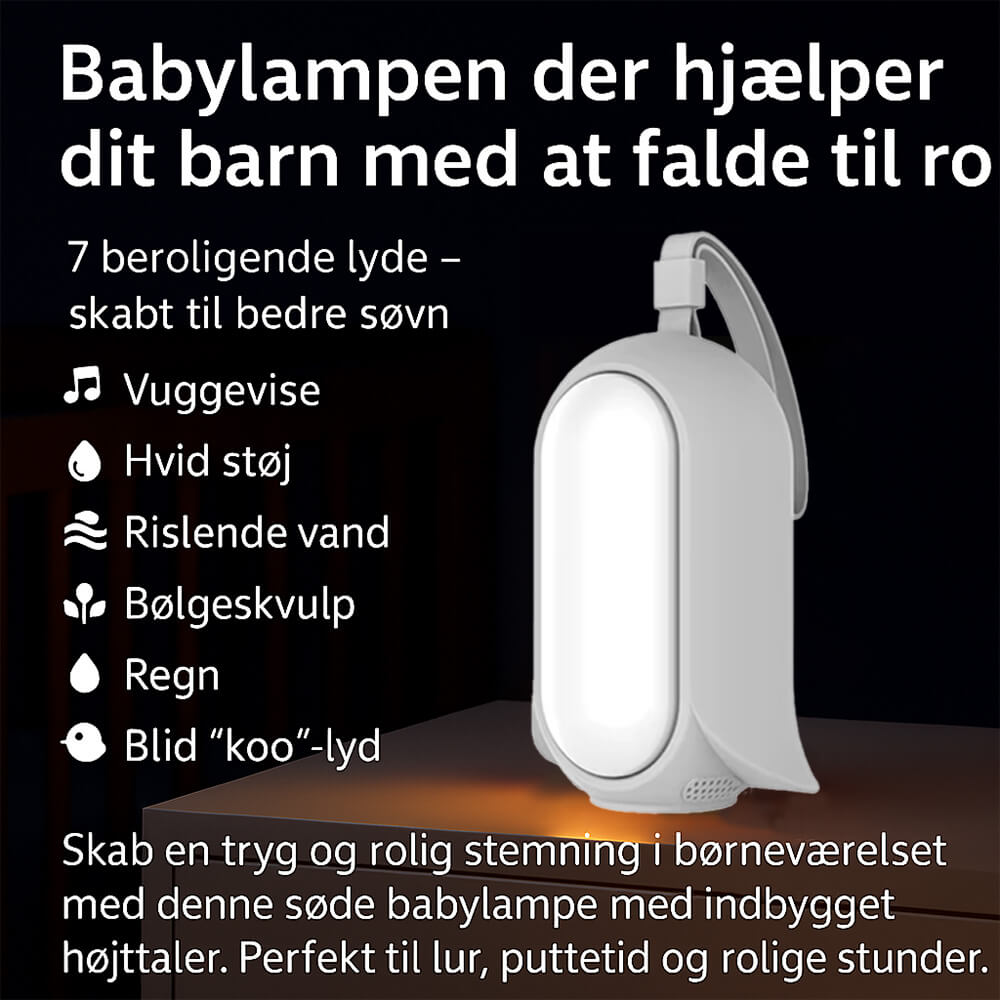 Super Sover Natlampe med Hvid Støj (Grå)