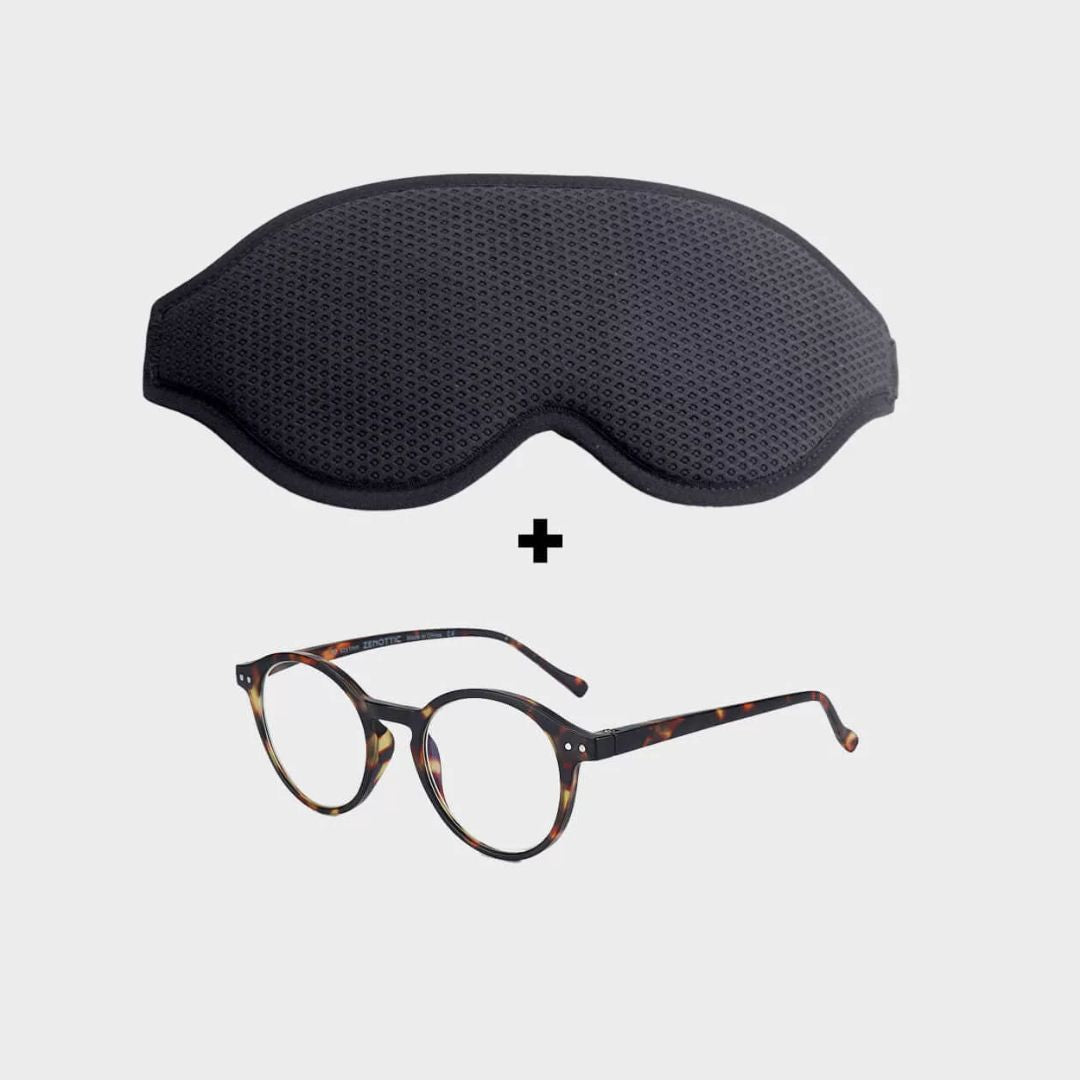 Super Sovemaske 2.0 + Blue Light Brille Day Brun