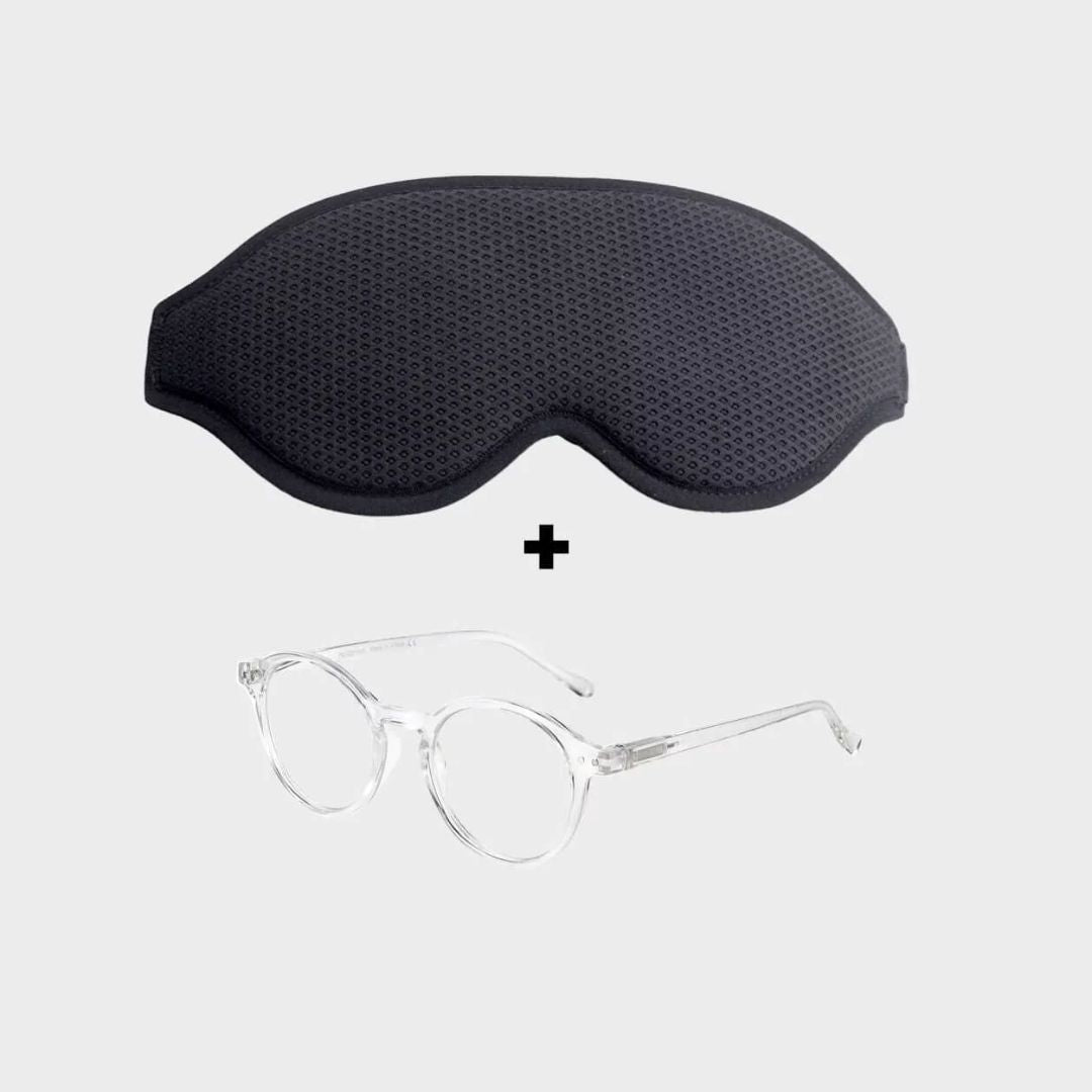 Super Sovemaske 2.0 + Blue Light Brille Day Gennemsigtig