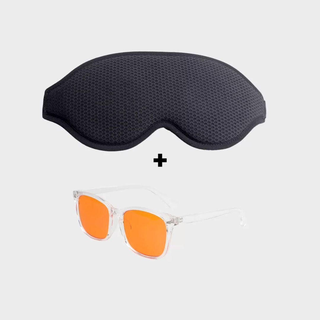 Super Sovemaske 2.0 + Blue Light Brille Night Gennemsigtig
