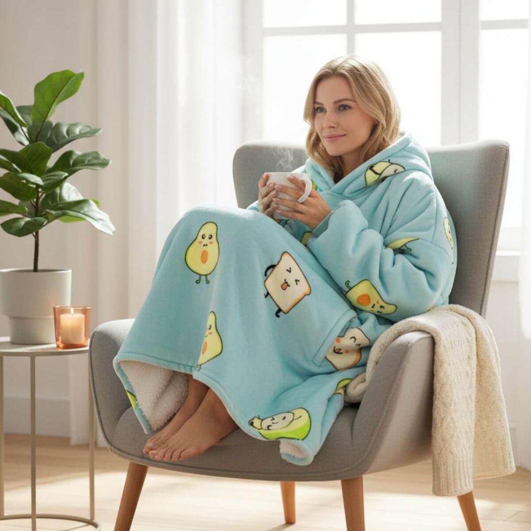 Super Sover Oversized Hoodie-tæppe Avocado