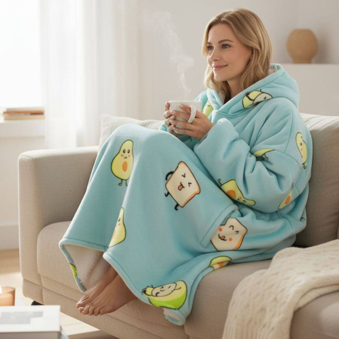 Super Sover Oversized Hoodie-tæppe Avocado
