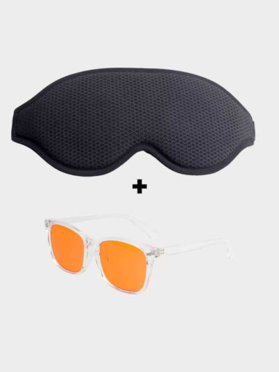 Super Sovemaske 2.0 + Blue Light Brille Night Gennemsigtig