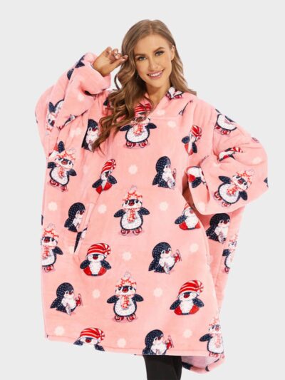 Super Sover Oversized Hoodie-tæppe Pingvin 1200x1600