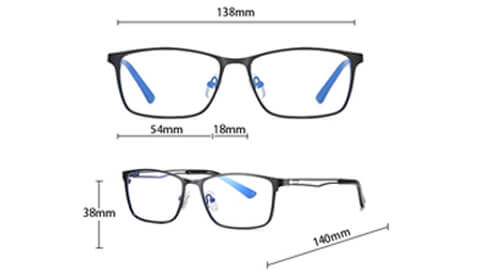 Excec blue light brille Sort Excec Blue Light Skærmbrille Størrelse