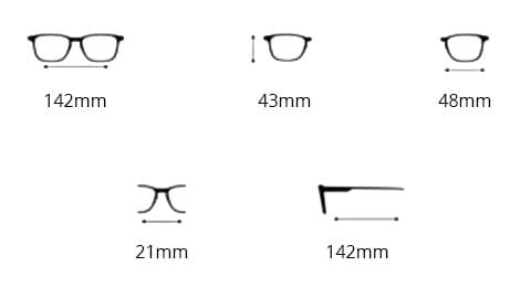 Hipster blue light brille med styrke Brun Hipster Blue Light brille størrelse